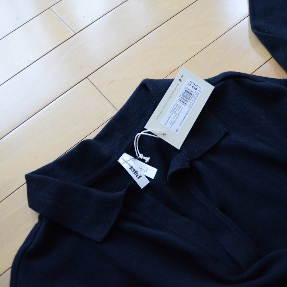 Pact Classic Fine Knit Collared Sweater Dress Black Size XL NWT - Picture 6 of 9